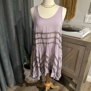 Free People Lavender Polka Dot Top